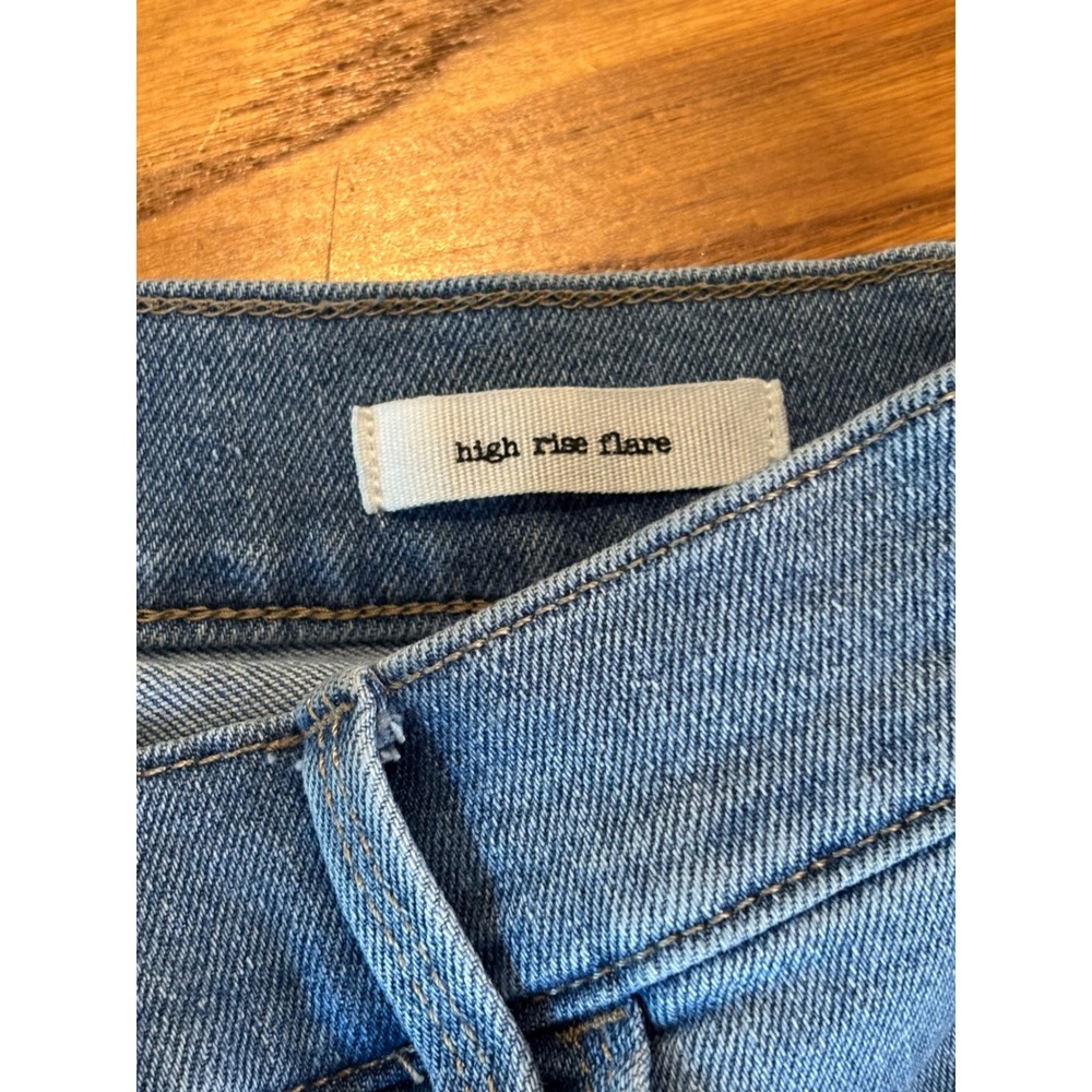 Jessica Simpson High Rise Flare Jeans Light Wash Blue Denim Stretch Size 10 - Picture 3 of 7